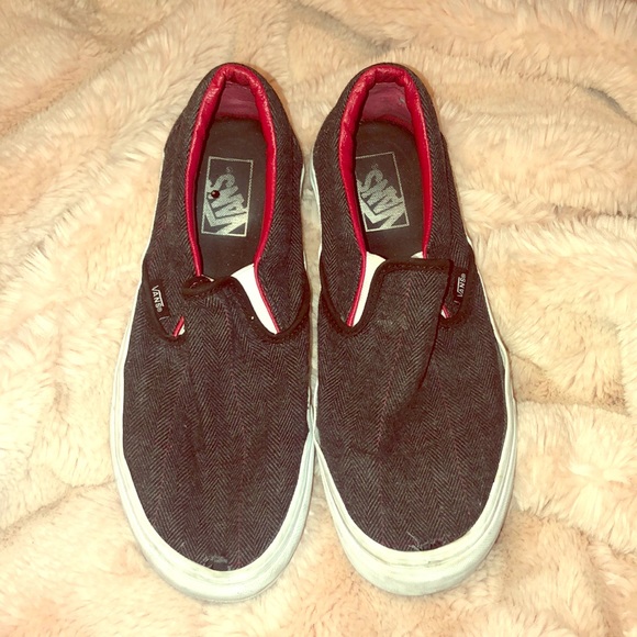 vans tweed slip on